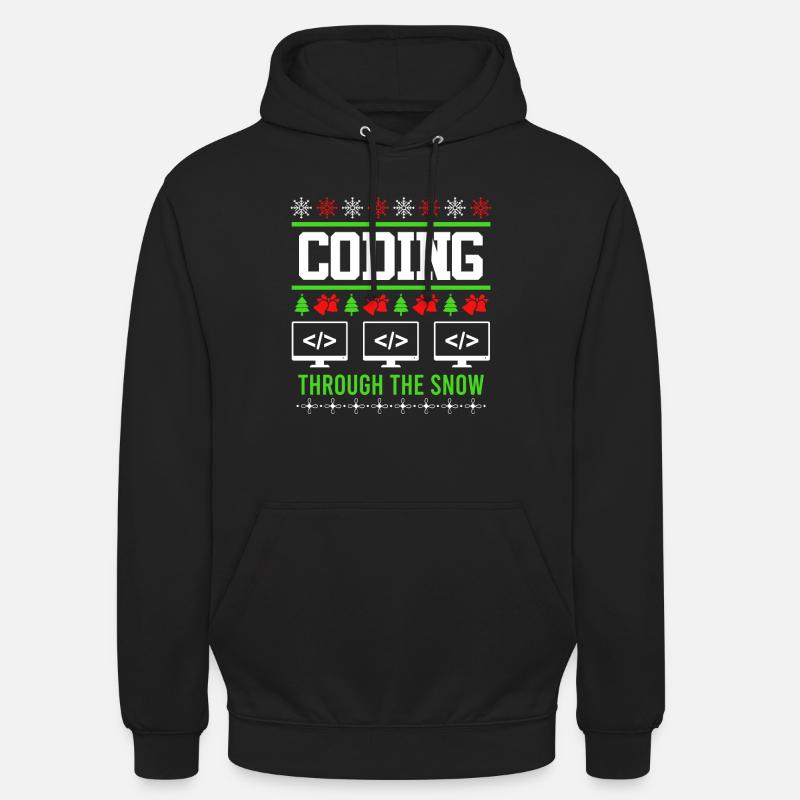 Programmeur Noël Ugly Christmas Coding - Sweat-shirt à capuche unisexe - noir