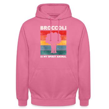 Brocolis - Sweat-shirt à capuche unisexe - rose - Devant - Alina (178cm) & Michal (187cm)