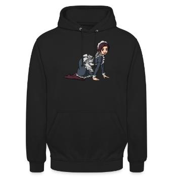 Femboy Maid Anime Boy Aesthetic Crossdressing - Unisex Hoodie - Schwarz - Vorne - Alina (178cm) & Michal (187cm)