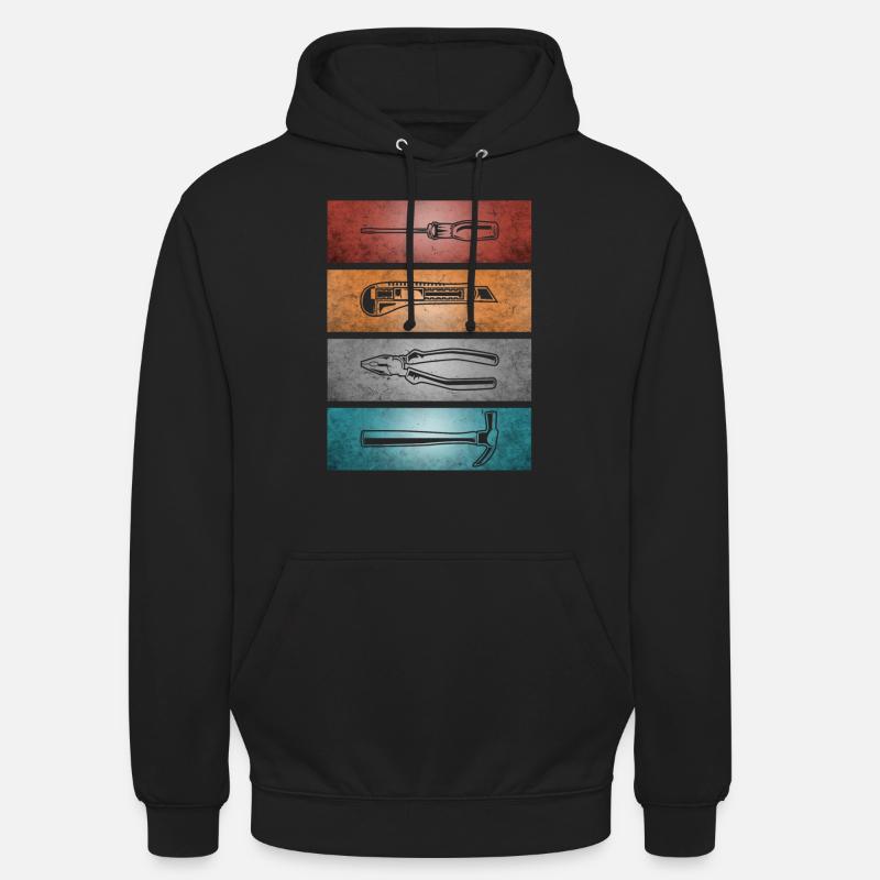 Vintage workshop and craftsman tools - Unisex Hoodie - black