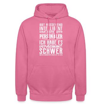 Personaler Human Resources Lustig Personal - Unisex Hoodie - Pink - Vorne - Alina (178cm) & Michal (187cm)