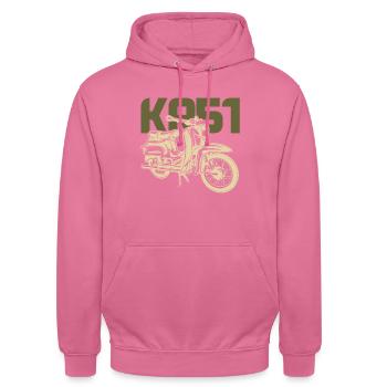 KR51 Schwalbe Vintage Retro Moped - Unisex Hoodie - Pink - Vorne - Alina (178cm) & Michal (187cm)