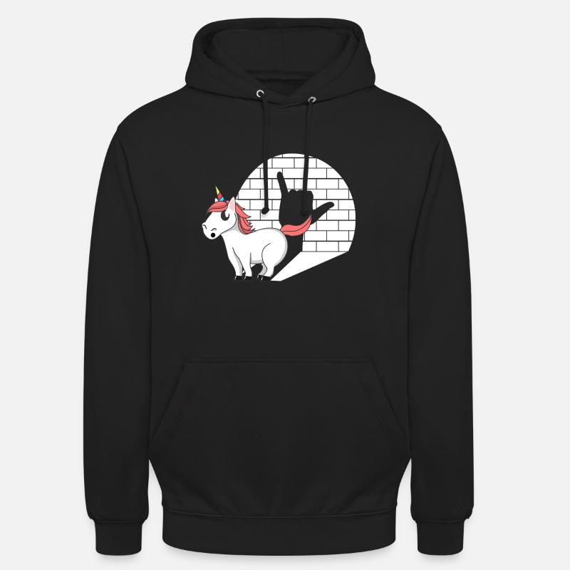 Rock n' Roll Einhorn - Unisex Hoodie - Schwarz