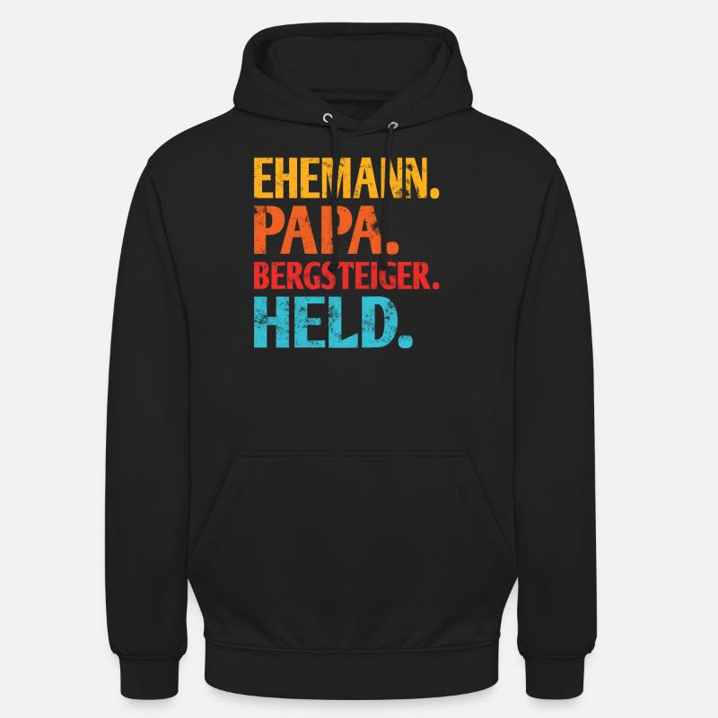Ehemann Papa Bergsteiger Held - Unisex Hoodie - Schwarz