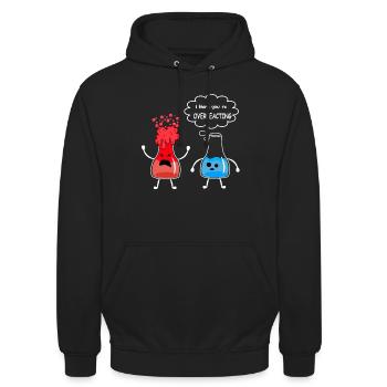 Science - Je pense que vous réagissez de manière excessive - Sweat-shirt à capuche unisexe - noir - Devant - Alina (178cm) & Michal (187cm)