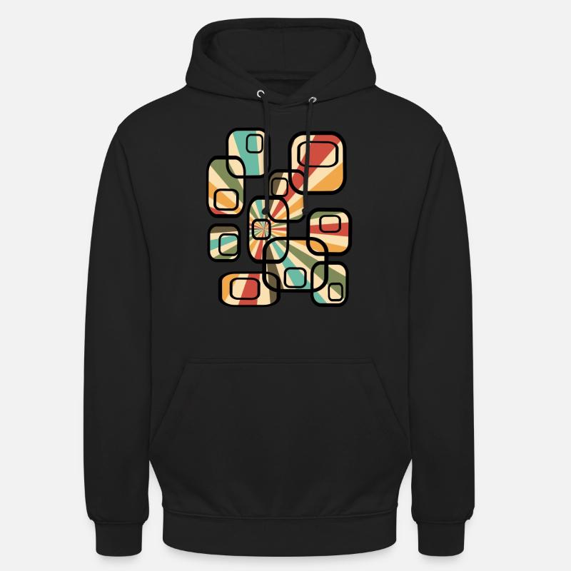 70er Tapetenmuster Quader Retro Muster - Unisex Hoodie - Schwarz