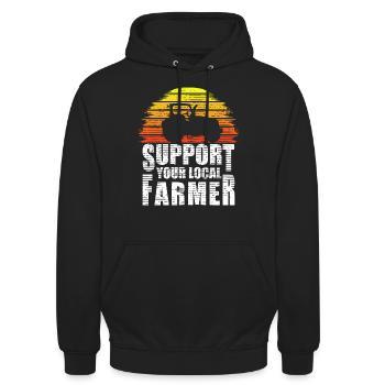 Soutenez les protestations des agriculteurs Manifestation Agrar Europe - Sweat-shirt à capuche unisexe - noir - Devant - Alina (178cm) & Michal (187cm)
