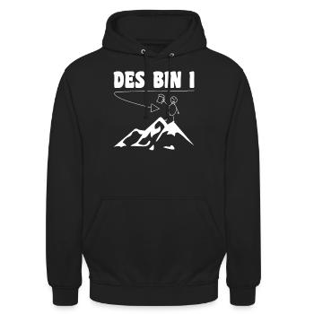 Wandern und Bier - Des bin I - Unisex Hoodie - Schwarz - Vorne - Alina (178cm) & Michal (187cm)