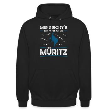 Mir Reichts Ich Fahr An Die Müritz - Unisex Hoodie - Schwarz - Vorne - Alina (178cm) & Michal (187cm)
