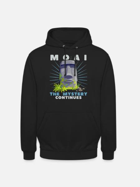 Moai, Steinköpfe, Osterinsel Rapa-Nui - Unisex Hoodie - Schwarz