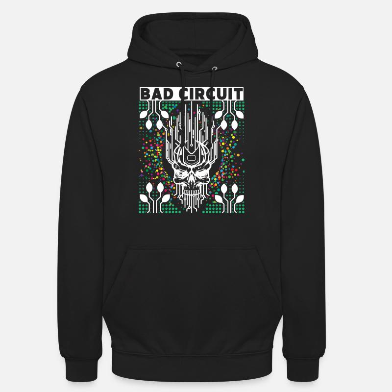 Computer board, circuit, skull saying - Unisex Hoodie - black