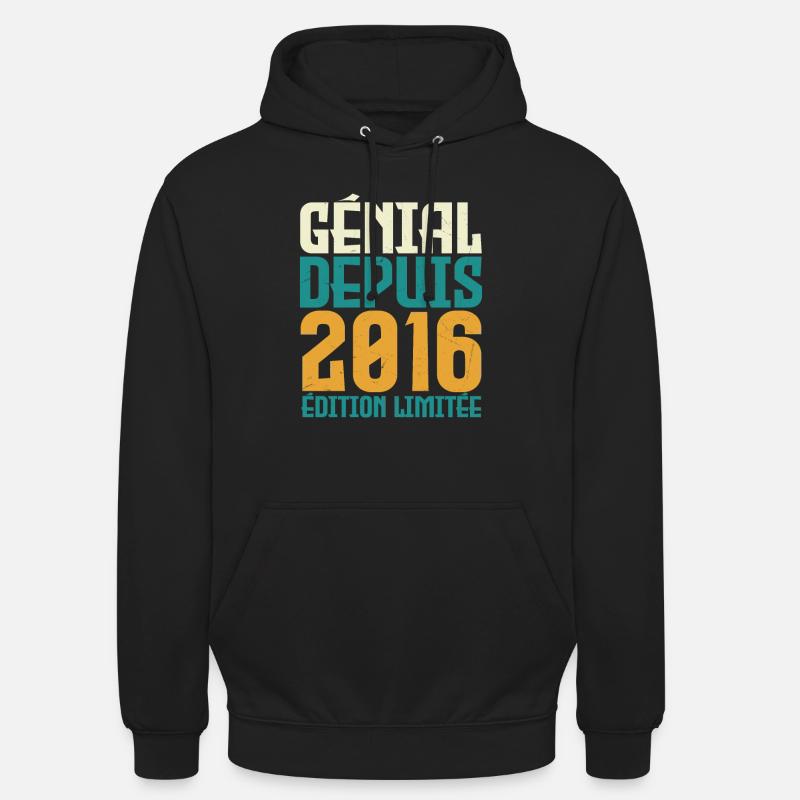 Génial depuis 2016 - Sweat-shirt à capuche unisexe - noir
