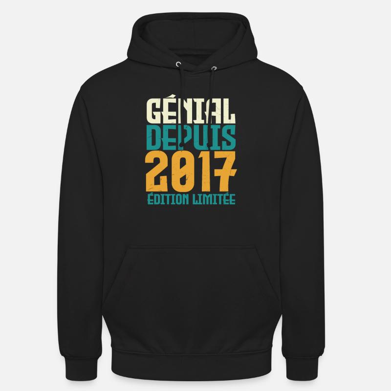 Génial depuis 2017 - Sweat-shirt à capuche unisexe - noir