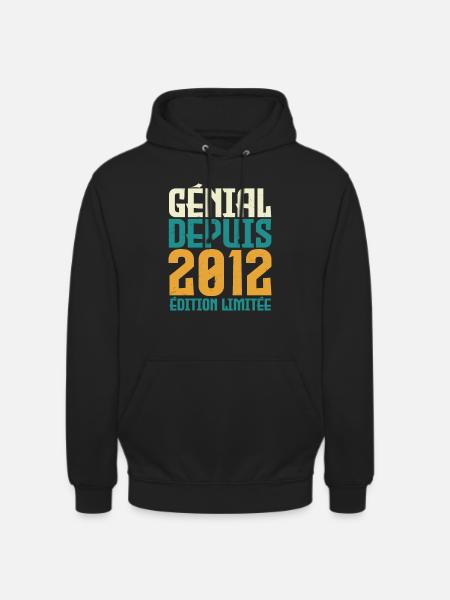 Génial depuis 2012 - Sweat-shirt à capuche unisexe - noir