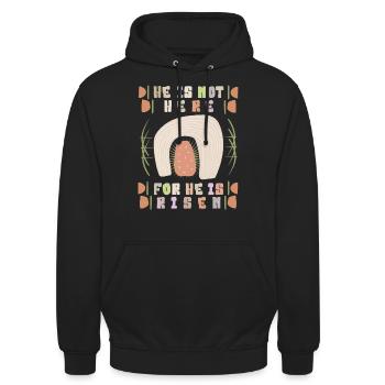 Jesus-Himmelfahrt, Bibelspruch, Auferstehung - Unisex Hoodie - Schwarz - Vorne - Alina (178cm) & Michal (187cm)