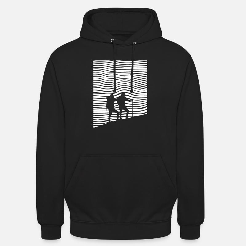 Randonnée pédestre - (7) - Sweat-shirt à capuche unisexe - noir