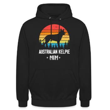 Maman Kelpie australienne - Sweat-shirt à capuche unisexe - noir - Devant - Alina (178cm) & Michal (187cm)