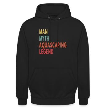 Aquascaping Gift Man Myth Aquascaping Legend - Unisex Hoodie - black - Front - Alina (178cm) & Michal (187cm)
