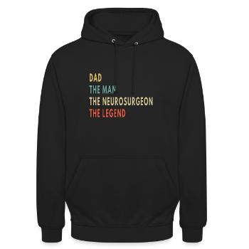 Dad The Man The Neurosurgeon The Legend - Unisex Hoodie - black - Front - Alina (178cm) & Michal (187cm)