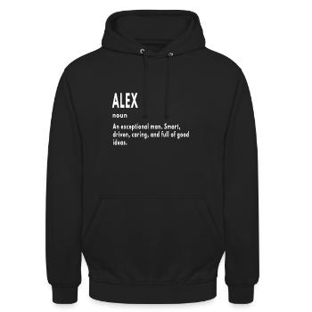 Alex Gifts Noun An Exceptional Man - Unisex Hoodie - black - Front - Alina (178cm) & Michal (187cm)