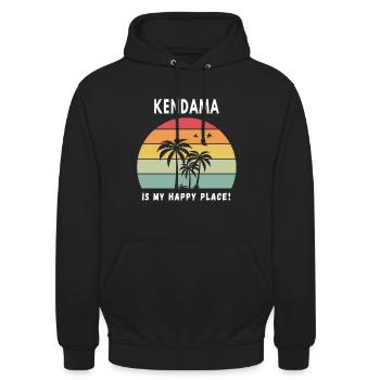 Kendama Is My Happy Place Vintage Retro Sunset - Unisex Hoodie - black - Front - Alina (178cm) & Michal (187cm)