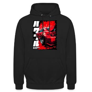 Puissante bête de rue Skyline R32 - Sweat-shirt à capuche unisexe - noir - Devant - Alina (178cm) & Michal (187cm)