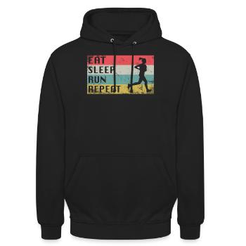 Running Women Running Gift Idea - Unisex Hoodie - black - Front - Alina (178cm) & Michal (187cm)