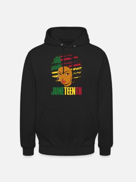 Celebrate Juneteenth USA America African Woman - Unisex Hoodie - black