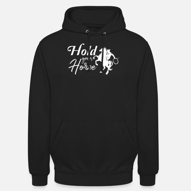 Gardez votre cheval - - Sweat-shirt à capuche unisexe - noir
