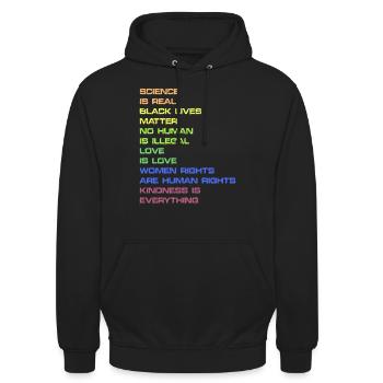 Black Lives Matter Women’s Rights Africa - Sweat-shirt à capuche unisexe - noir - Devant - Alina (178cm) & Michal (187cm)