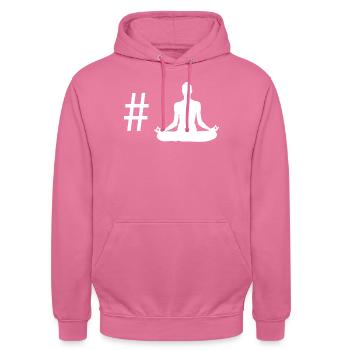 Hashtag - Yoga - - Unisex Hoodie - Pink - Vorne - Alina (178cm) & Michal (187cm)