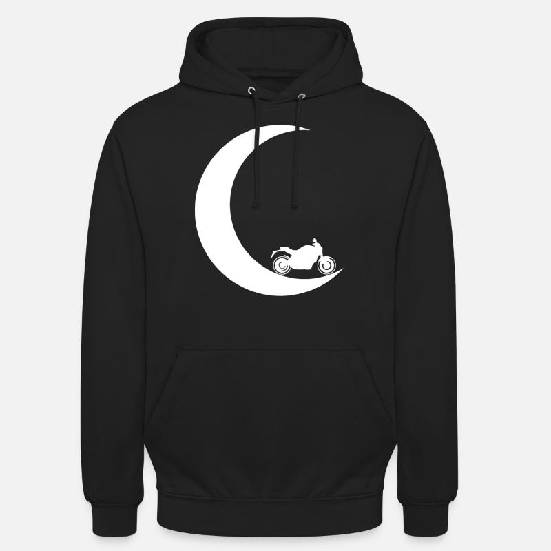 Crescent Moon - Motorcycle - - Unisex Hoodie - black