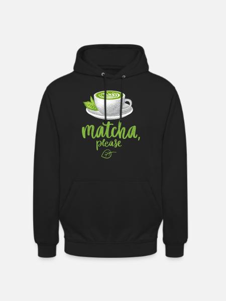 Matcha-Tee, Teetrinker, Matcha-Latte, grüner Tee - Unisex Hoodie - Schwarz
