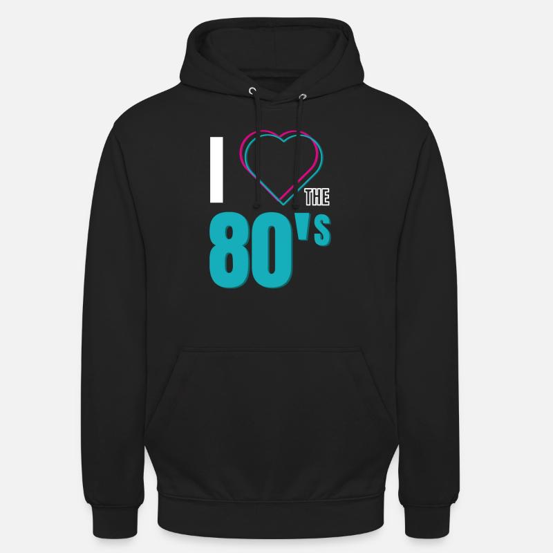 J’AIME LES ANNÉES 80 - Sweat-shirt à capuche unisexe - noir