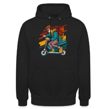 Stunt Scooter - Vintage - Unisex Hoodie - Schwarz - Vorne - Alina (178cm) & Michal (187cm)