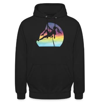 Grimpez comme une fille Femmes Escalade Bloc - Sweat-shirt à capuche unisexe - noir - Devant - Alina (178cm) & Michal (187cm)