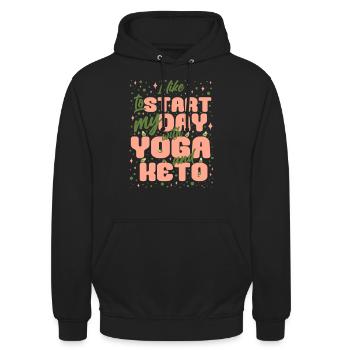 Ketosis Régime cétogène Régime Yoga Ketarian - Sweat-shirt à capuche unisexe - noir - Devant - Alina (178cm) & Michal (187cm)