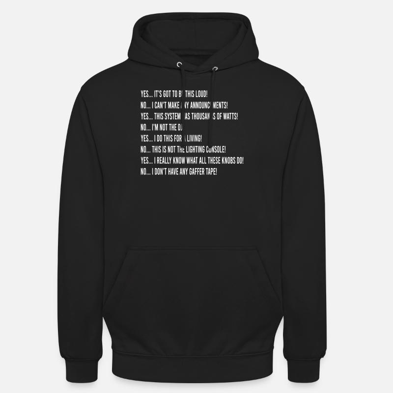 Tontechniker Tontechnik Musik - Unisex Hoodie - Schwarz