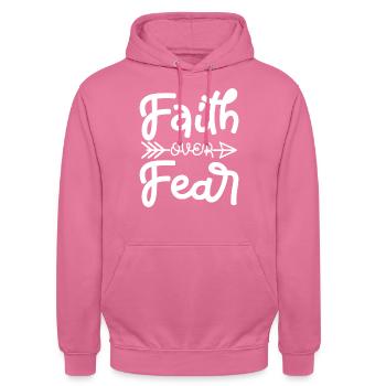 Faith Over Fear - Unisex Hoodie - Pink - Vorne - Alina (178cm) & Michal (187cm)