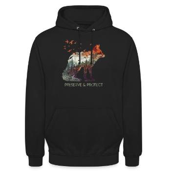 Umweltschutz Artenschutz Rettet die Erde - Unisex Hoodie - Schwarz - Vorne - Alina (178cm) & Michal (187cm)