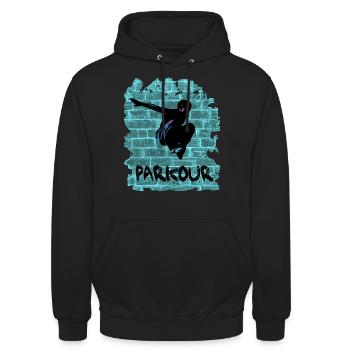 Parkour - Sweat-shirt à capuche unisexe - noir - Devant - Alina (178cm) & Michal (187cm)