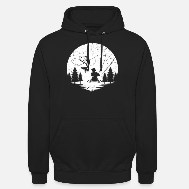 Pêche - Sweat-shirt à capuche unisexe - noir
