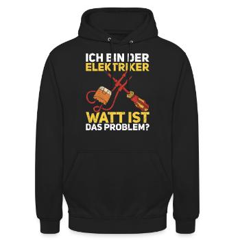 Elektriker - Unisex Hoodie - Schwarz - Vorne - Alina (178cm) & Michal (187cm)