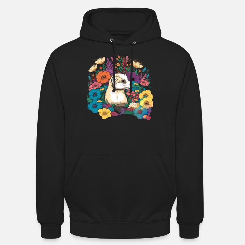 Frettchen Geschenk Süße Wiesel Geburtstag - Unisex Hoodie - Schwarz