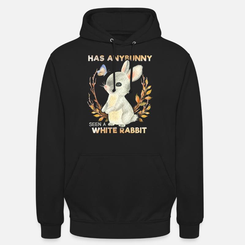 Drôle de lapin, dicton de lapin, jeu de mots, lapin blanc - Sweat-shirt à capuche unisexe - noir