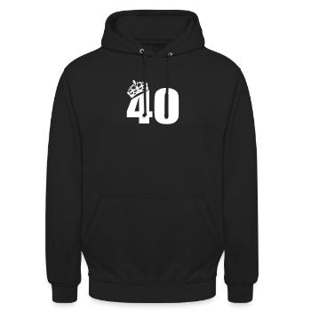 40 th birthday crown - Unisex Hoodie - black - Front - Alina (178cm) & Michal (187cm)