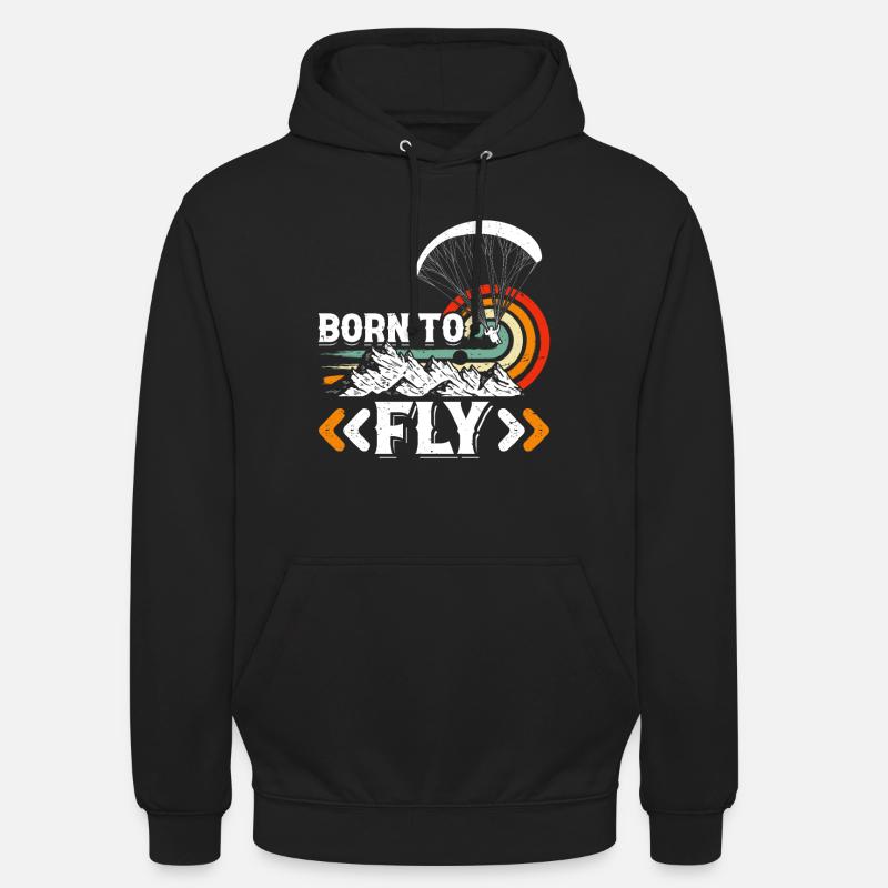 Né pour voler en parapente - Sweat-shirt à capuche unisexe - noir