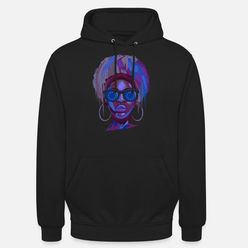 Union européenne - Sweat-shirt à capuche unisexe - noir