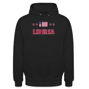 Liberia - Unisex Hoodie - Schwarz - Vorne - Alina (178cm) & Michal (187cm)