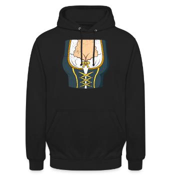 Dirndl Bayerisch Trachten Shirt - Unisex Hoodie - Schwarz - Vorne - Alina (178cm) & Michal (187cm)